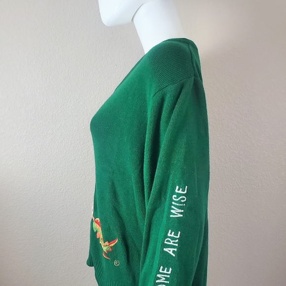 Vintage 1970's CynLes Shirlee Designs Womens Size M /L Owl Sweater Some are Wise - Picture 5 of 6